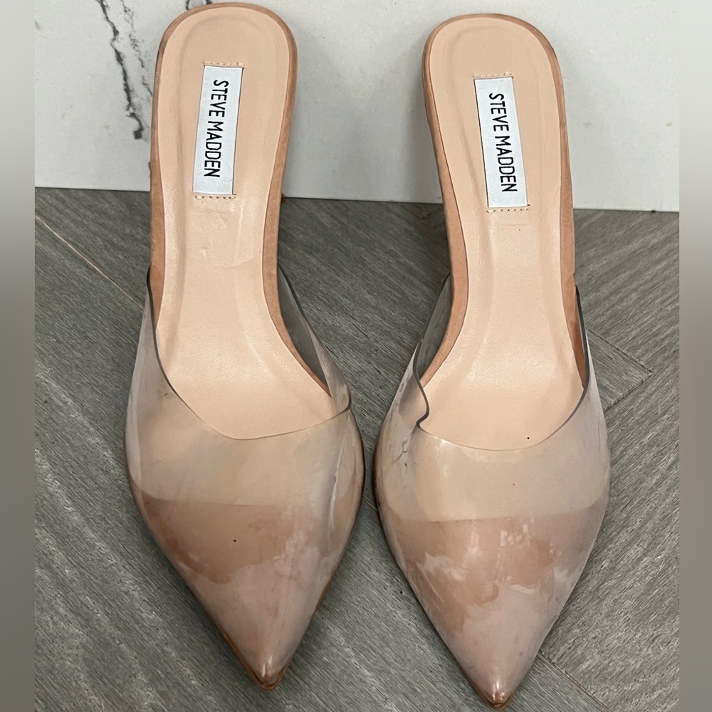 Steve Madden Clear Pointed-Toe Heels